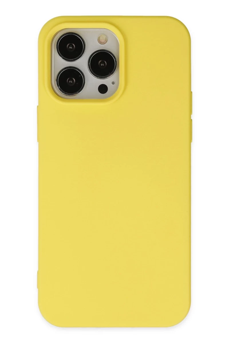 Apple iPhone 15 Pro Uyumlu Kılıf Nano içi Kadife Silikon - Sarı