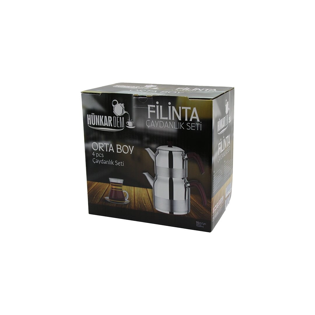 Çift Kapaklı Orta Boy Çaydanlık Seti 1.25LT Üst 2.25LT Alt