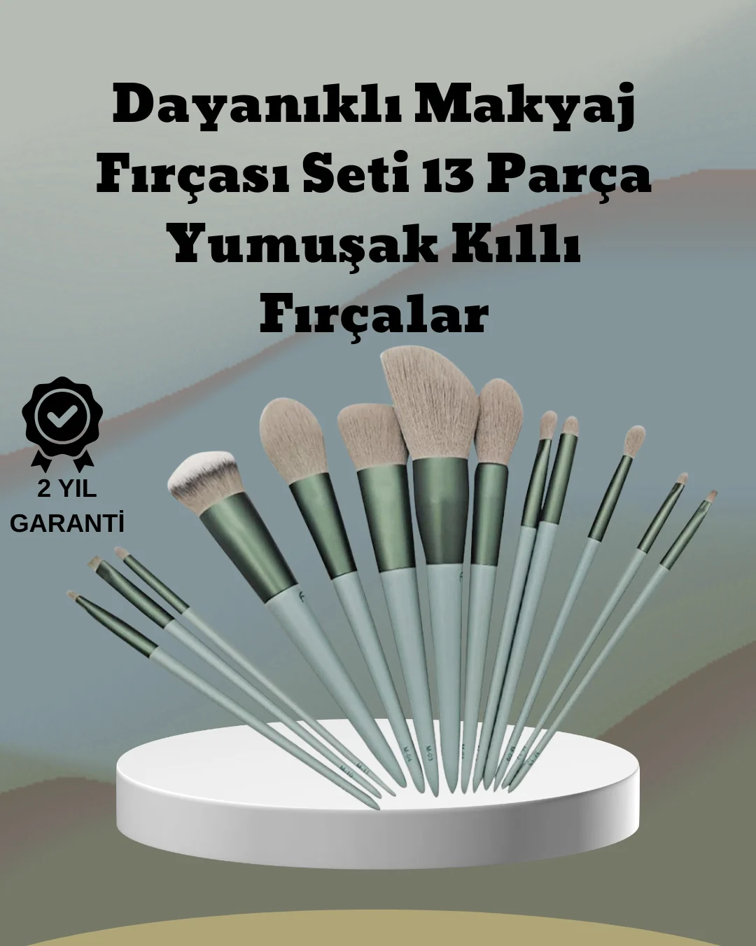 umuşak Kıllı Estetik Tasarımlı 13'lü Makyaj Fırçası Seti Günlük ve Profesyonel Kullanım