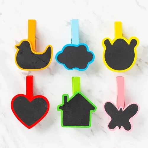 Şık Desenli Ahşap Mandal 6'lı Set 10 Paket