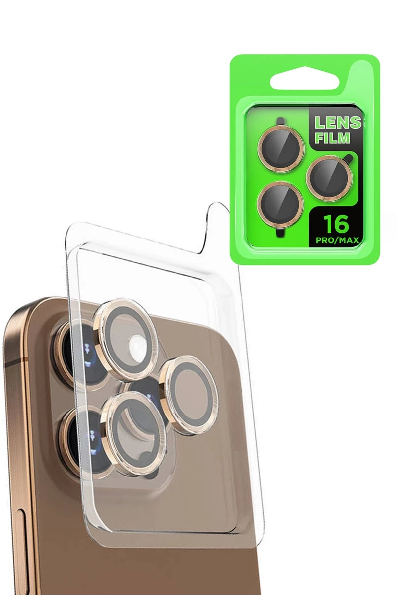 Apple iPhone 16 Pro Max Uyumlu Raze Metal Kamera Lens - Desert