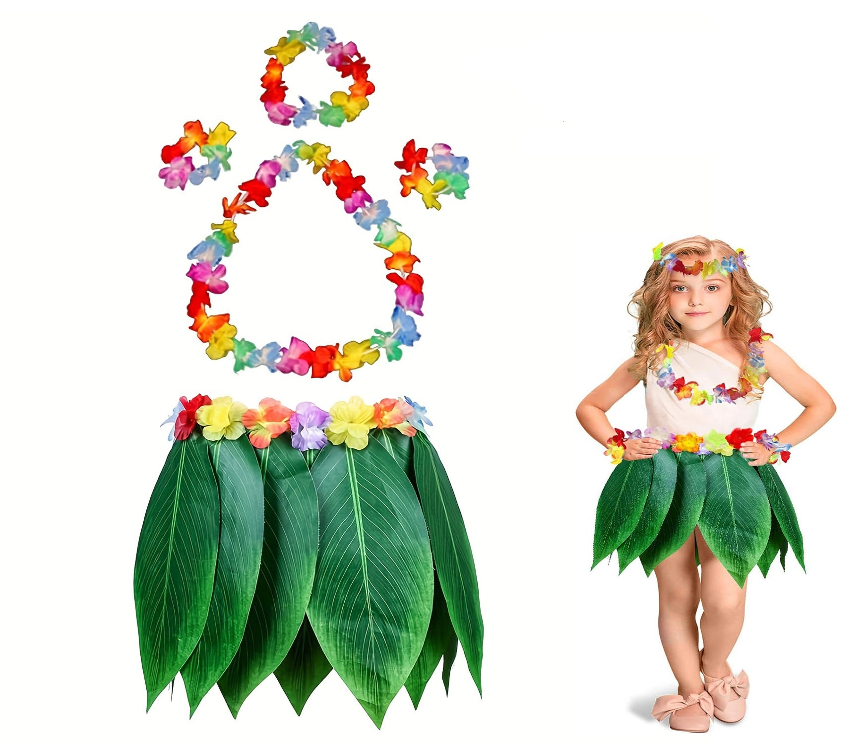 Eğlenceli Hawaii Kostüm Seti 5 Parça Çocuklar için