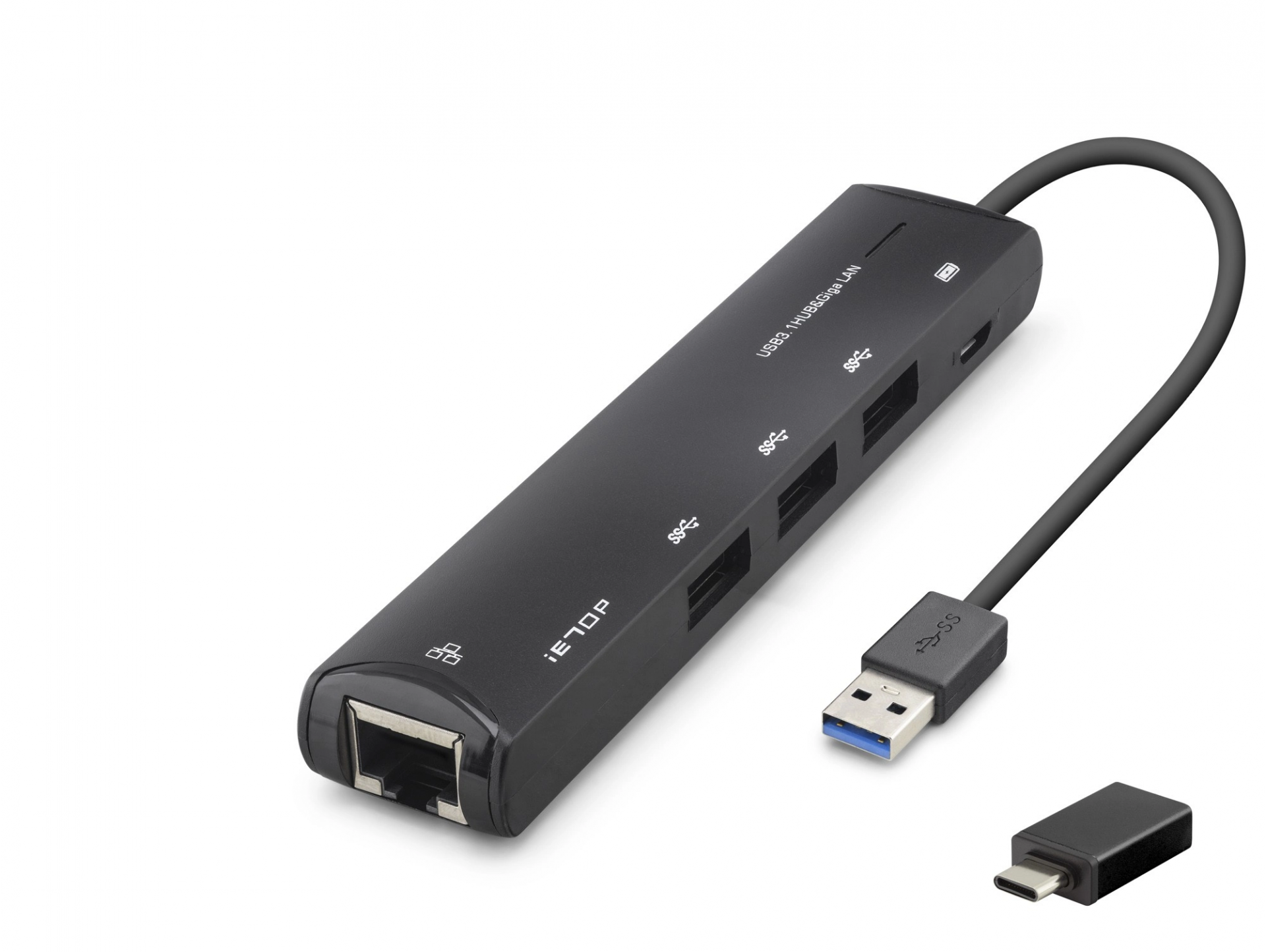 Kompakt 4 Portlu USB Type-C Hub Gigabit LAN 5 Gbps