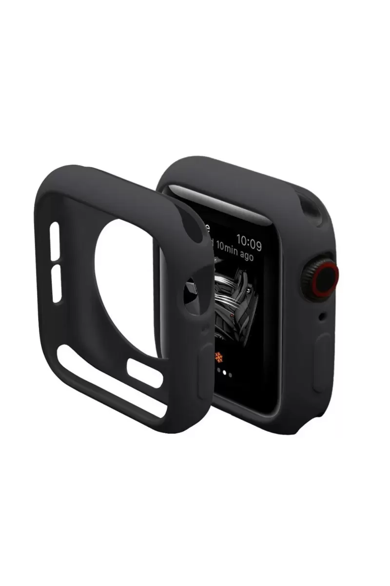 Apple Watch 38mm Uyumlu Silikon Alt Kasa - Siyah