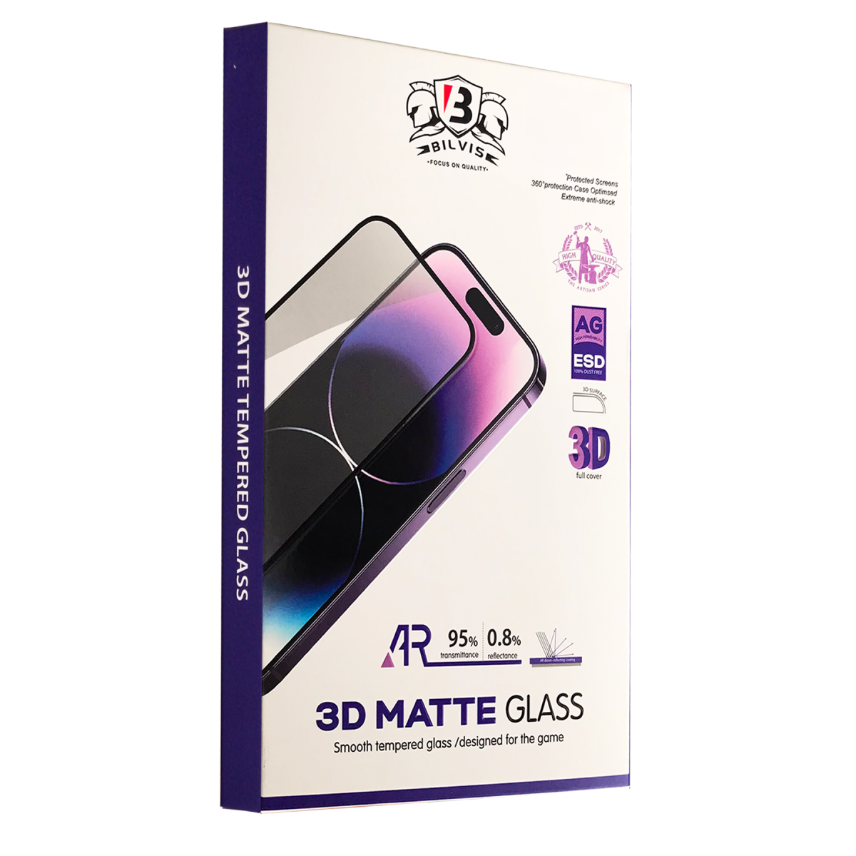 Apple iPhone 16 Bilvis 3D Mat Cam Ekran Koruyucu
