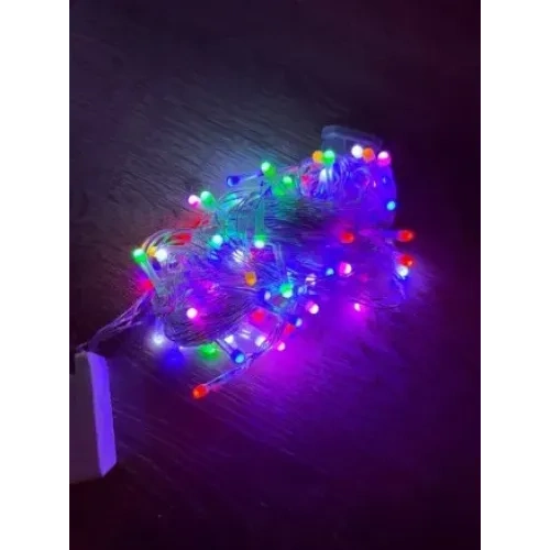 RGB Işık Zinciri 10m 100 LED Damla Uçlu Şeffaf Kablo
