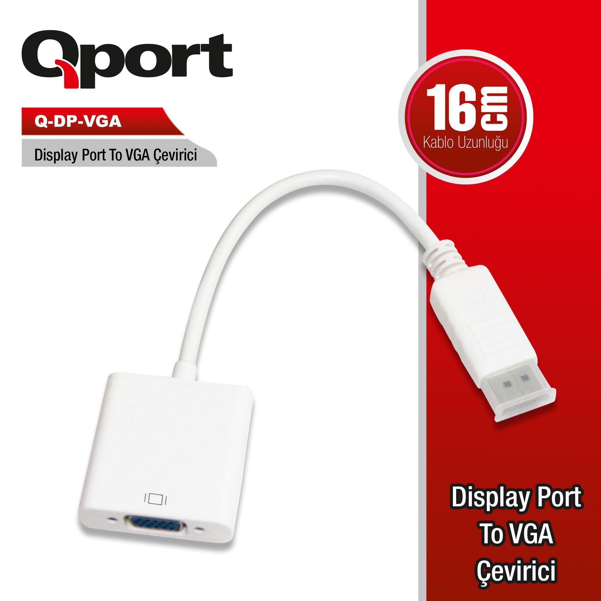 Q-DP-VGA DV DISPLAY PORT TO VGA DÖNÜŞTÜRÜCÜ