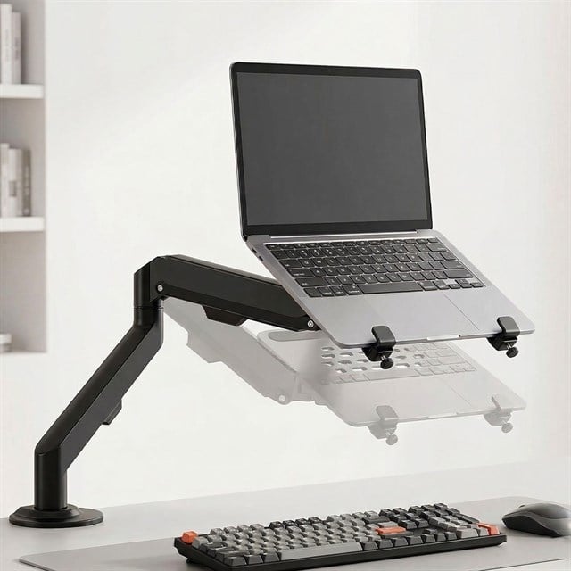 PM-27096 Profesyonel Amortisörlü 2’si 1 Arada Laptop ve Monitör Standı
