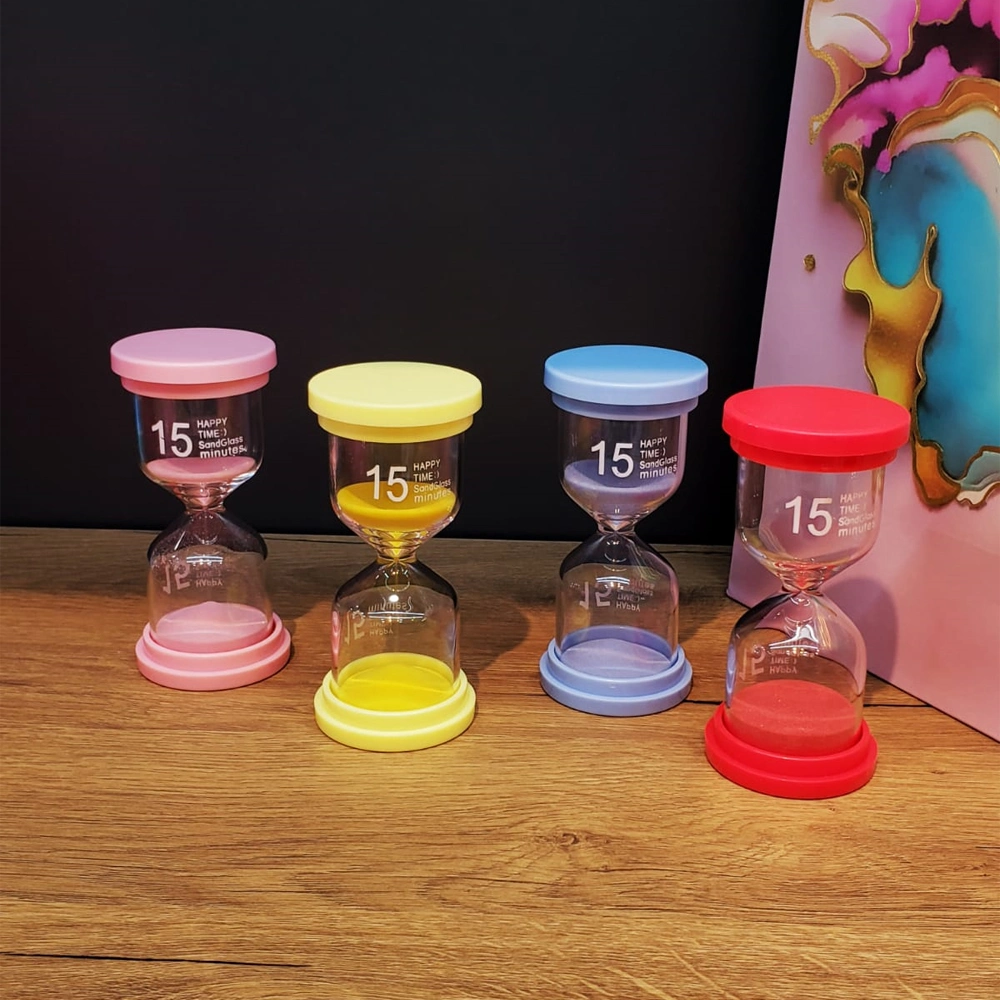 Şık Tasarımlı 15 Dakika Kum Saati 10x4.5 cm Dekoratif Aksesuar