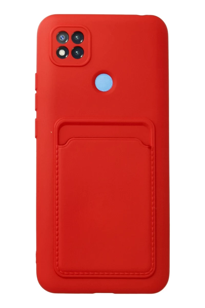 Xiaomi Redmi 9C Uyumlu Kılıf Kelvin Kartvizitli Silikon - Kırmızı