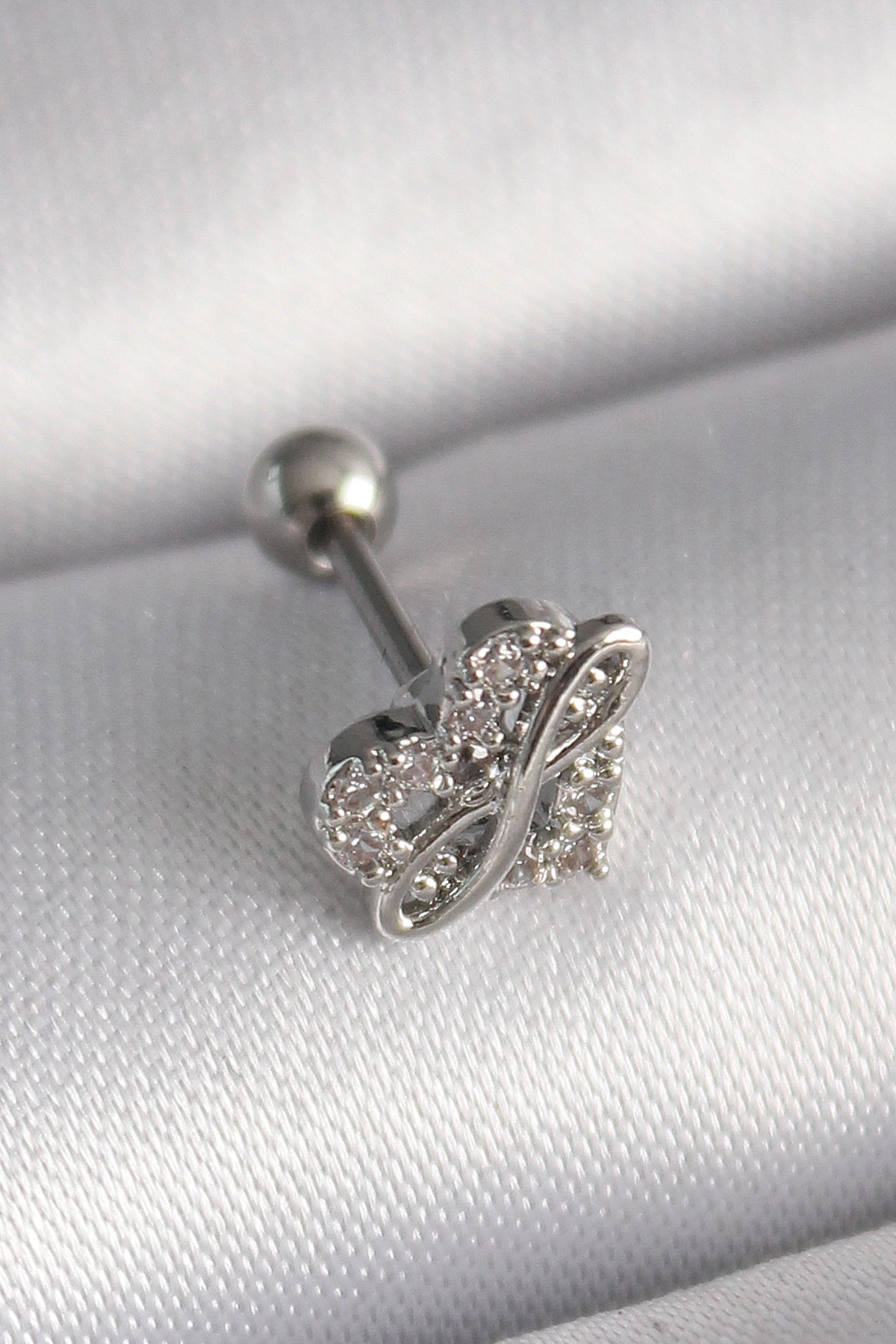 Zirkon Taşlı Sonsuzluk Detay Tragus Piercing 6 mm