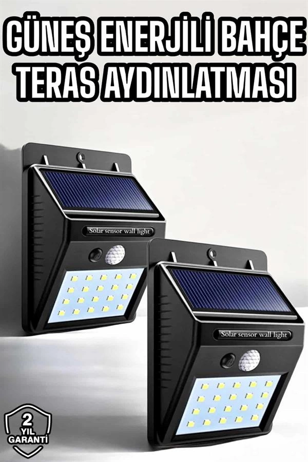 Enerji Tasarruflu Sensörlü Güneş Enerji Lambası 20 LED