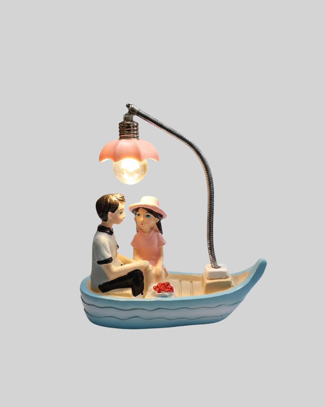 Romantik Çift Figürlü Gece Lambası 1 Adet Tekne Işığı