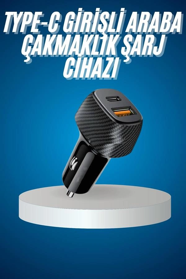 Hızlı Şarj Soketi 38W Type-C USB Araba Çakmaklığı