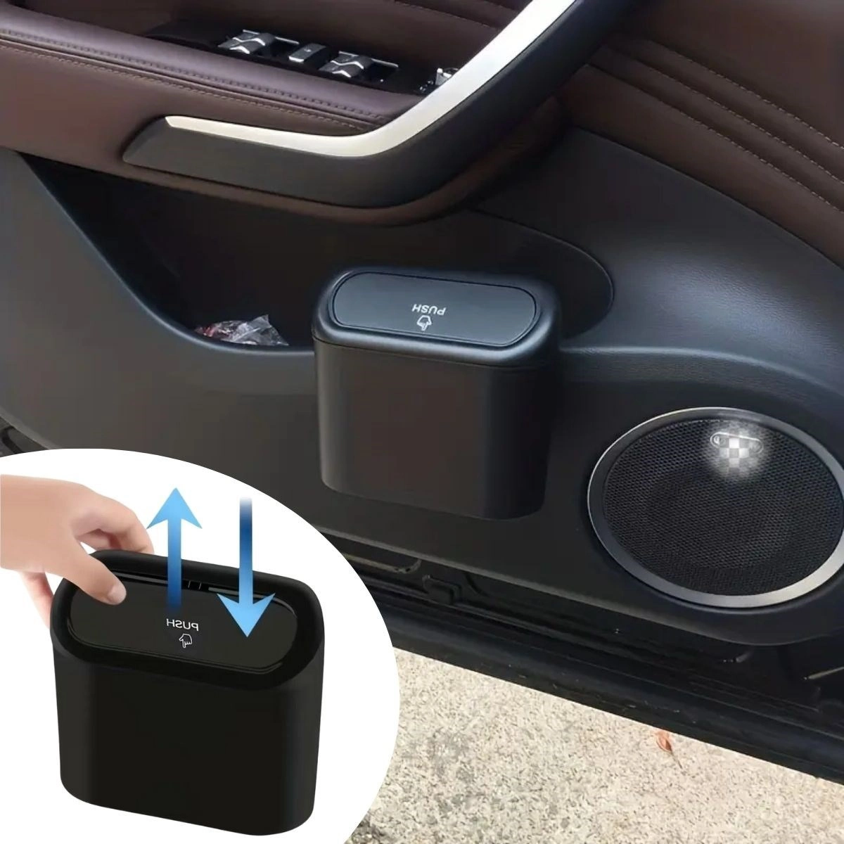 Mini Kapaklı Çöp Kovası Araç İçi 1 Adet Pratik Kullanım