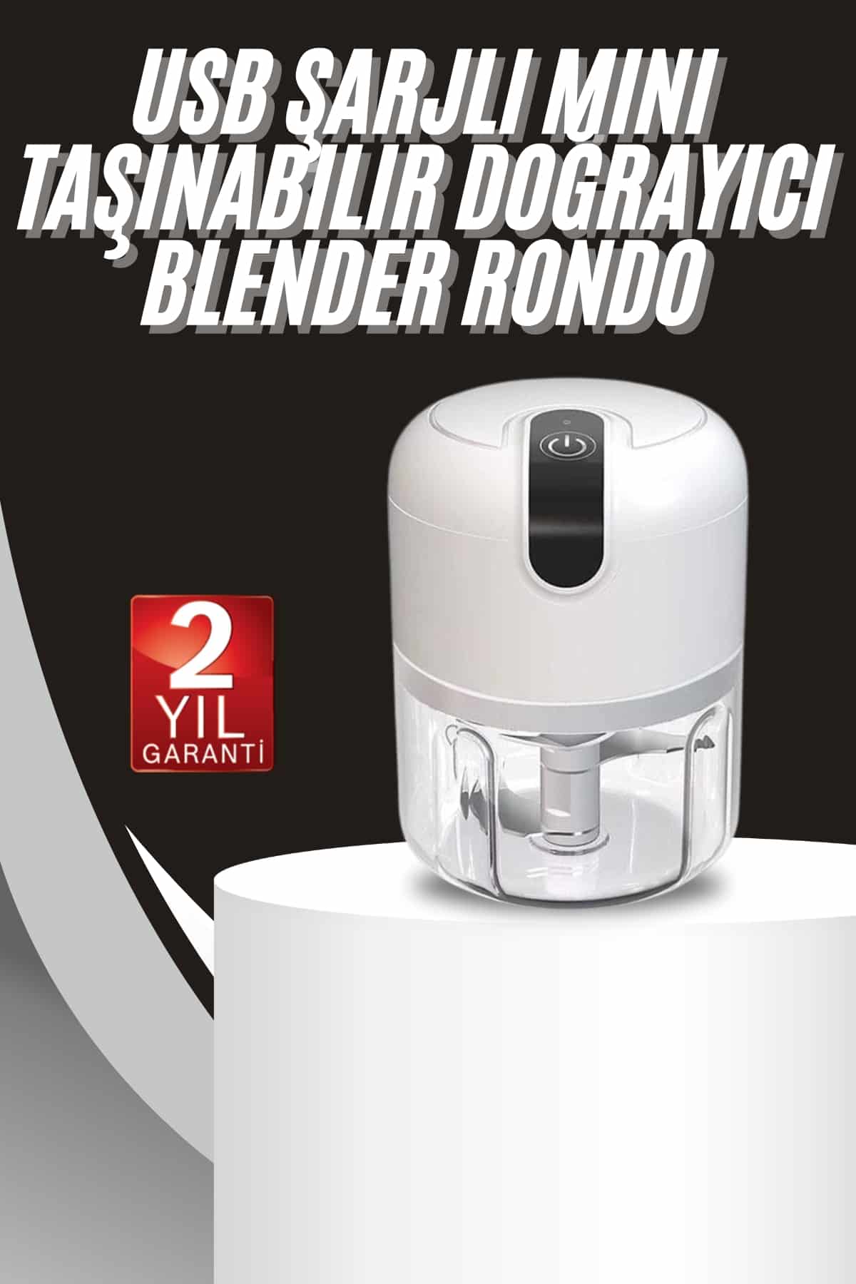 Mini Doğrayıcı Rondo Taşınabilir Mini El Blender Paslanmaz Çelik