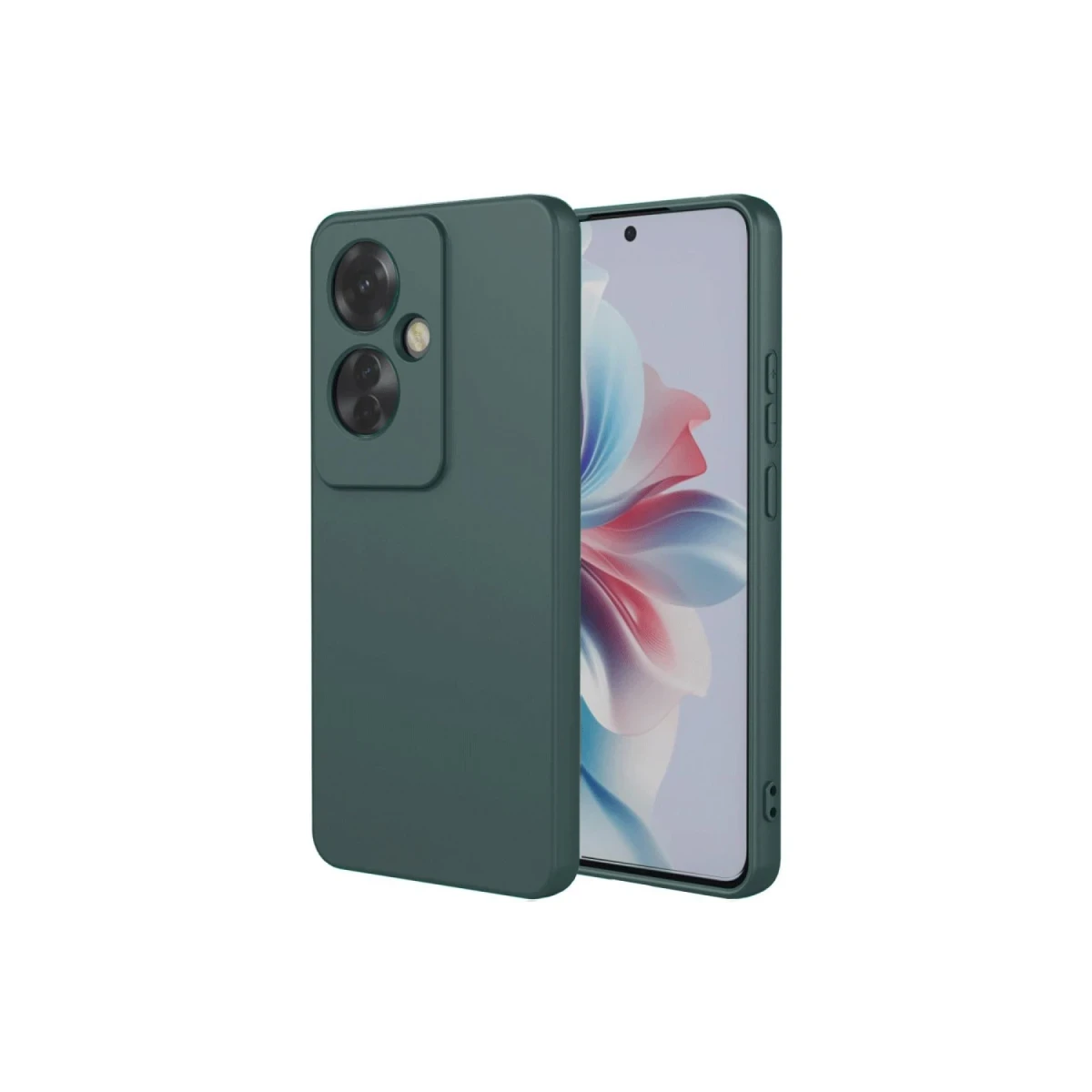 Oppo Reno 11F Kılıf First Silikon - Koyu Yeşil