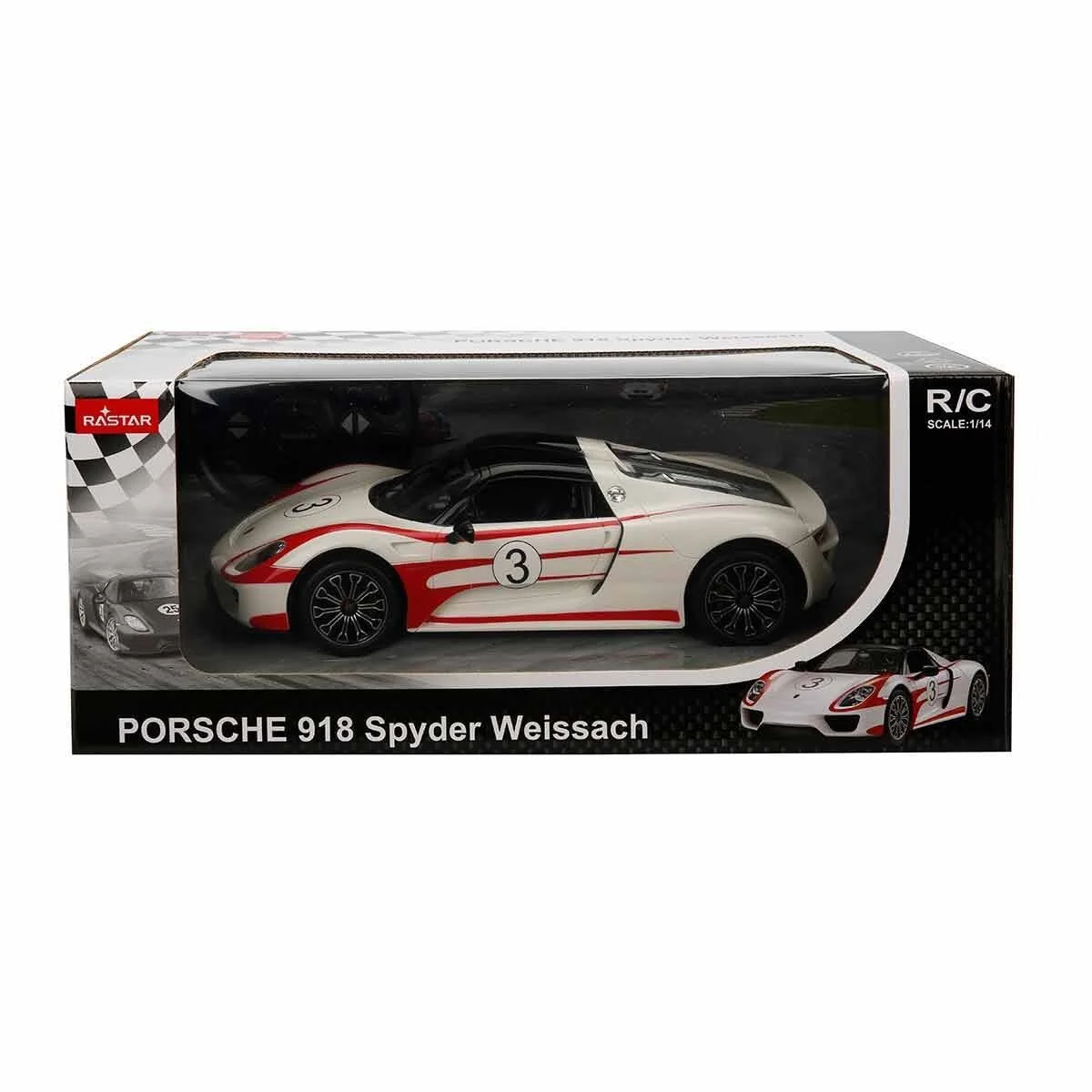 70710 1:14 Uzaktan Kumandalı Porsche 918 Spyder Weissach Işıklı Araba 32 cm