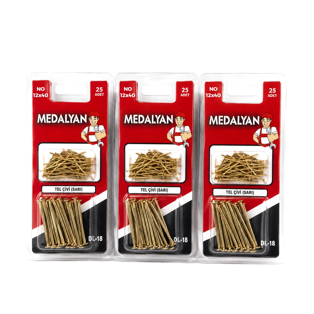 Sarı Tel Çivi 12x40 mm 300 Adet Paket