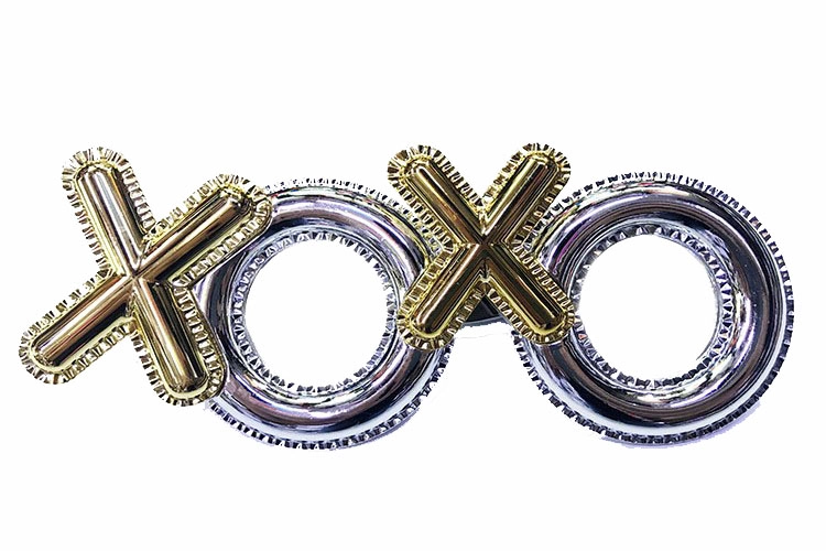 Şık Gümüş Renkli Xoxo Yazılı Parti Gözlüğü 17x7 cm