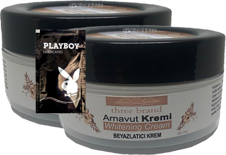 Three Brand Arnavut Kremi 1+1 Whitening Cream Bölgesel Aklık Kremi 50 ml + 1 Tane Hediye Jel