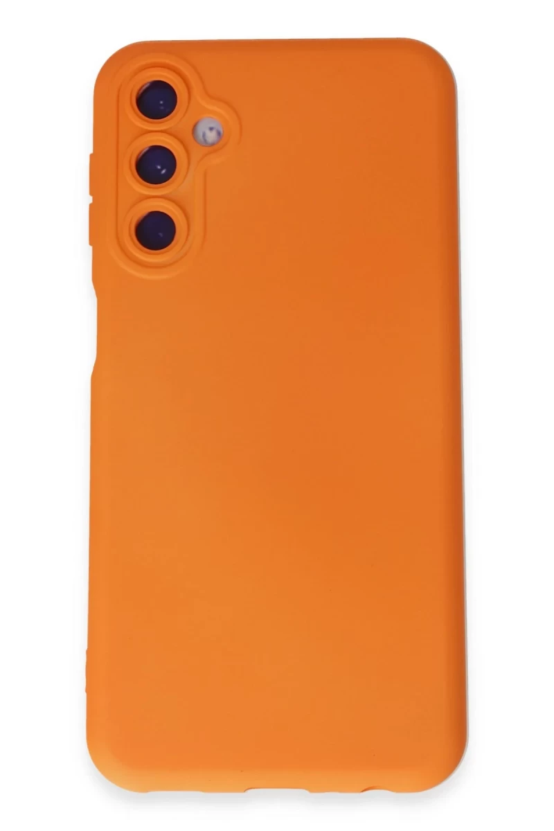 Samsung Galaxy M34 5G Uyumlu Kılıf Nano içi Kadife Silikon - Turuncu