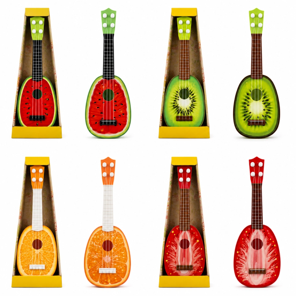 Mini Meyve Gitar Telli 35 cm Eğlenceli Oyun Aracı