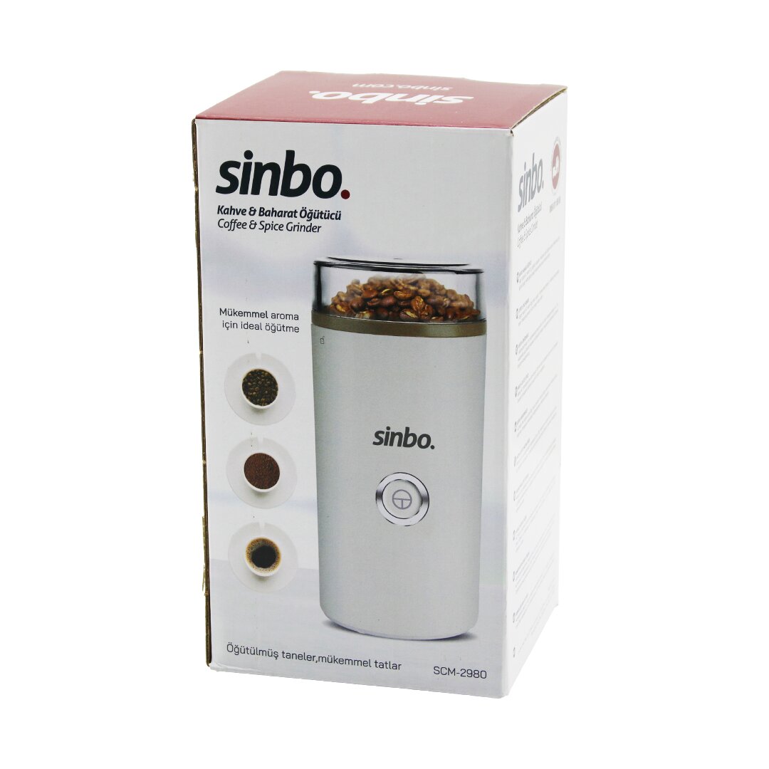 Kahve - Baharat Öğütücü Makine 2 Bıçaklı Çelik Öğütme Haznesi 70GR Öğütme Ac MOTOR=180W SCM-2980