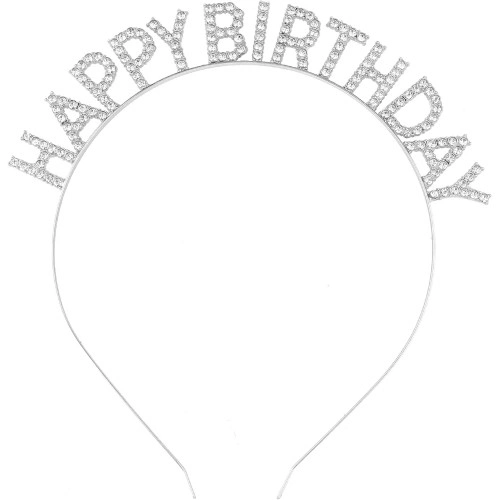 Happy Birthday Gümüş Taç 17x16 cm Doğum Günü Aksesuarı