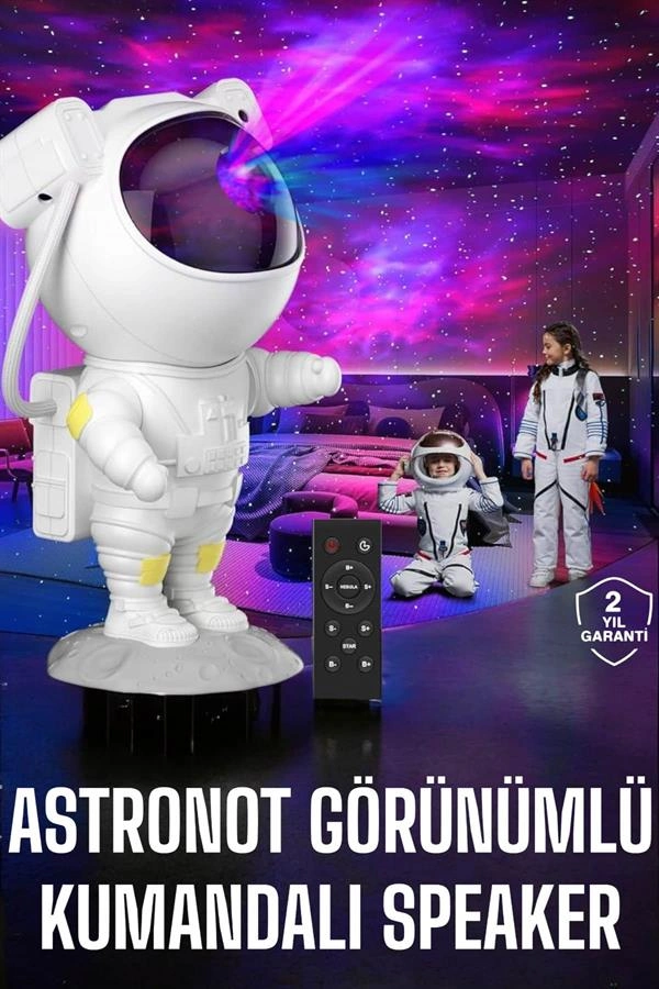 Sevimli Astronot Projeksiyon Lamba 120x113 mm Bluetooth Speaker