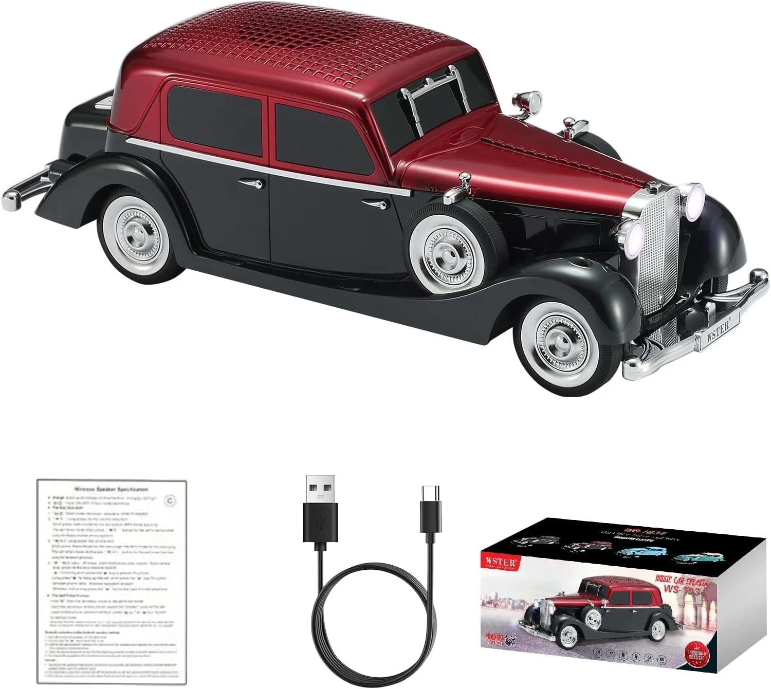 Klasik Retro Bluetooth Hoparlör Kablosuz HD Ses FM Radyo