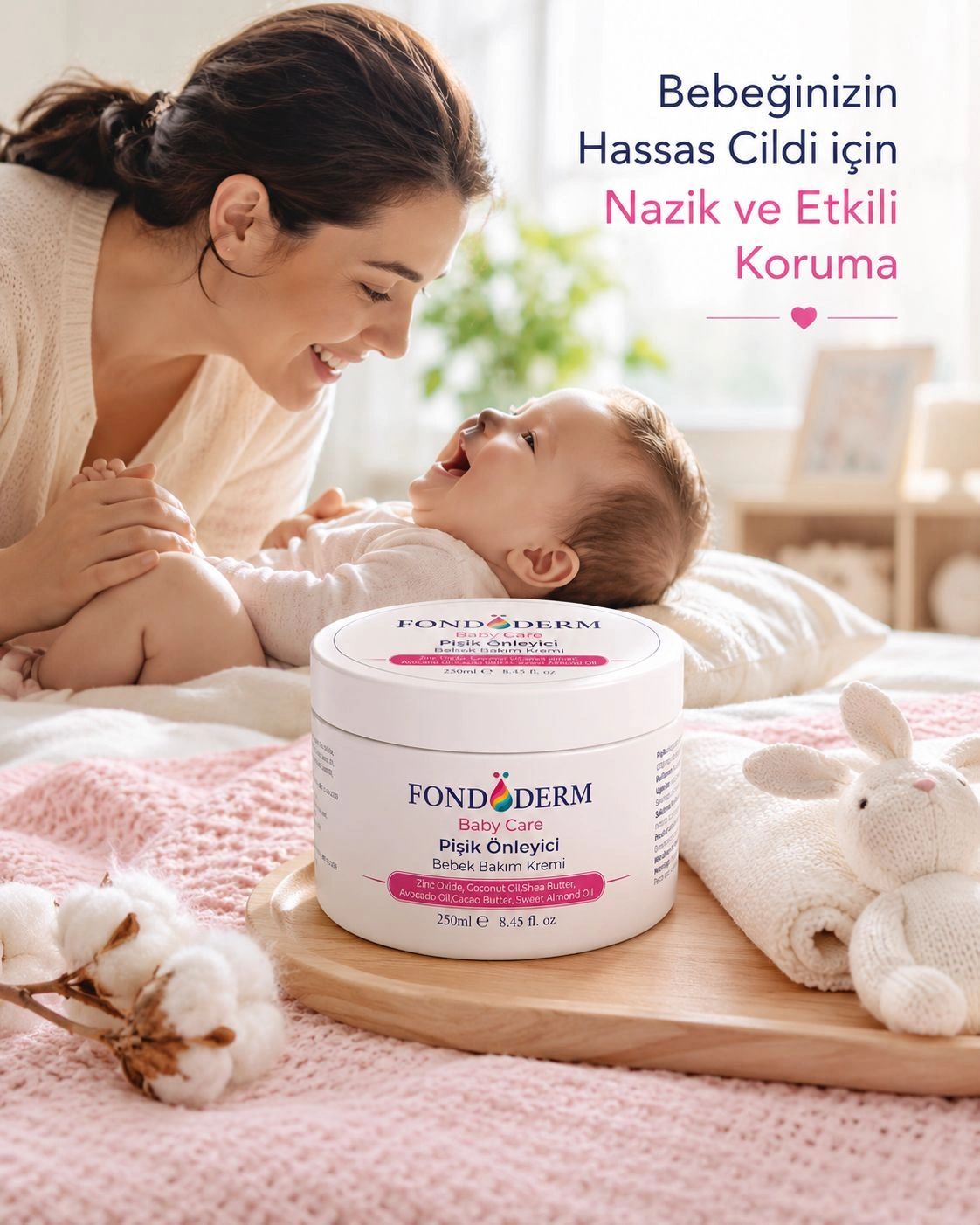 Bebek Pişik Giderici Bariyer Krem Onarıcı Yoğun Cilt Bakım Kremi Çinko Oksit Lanolin
