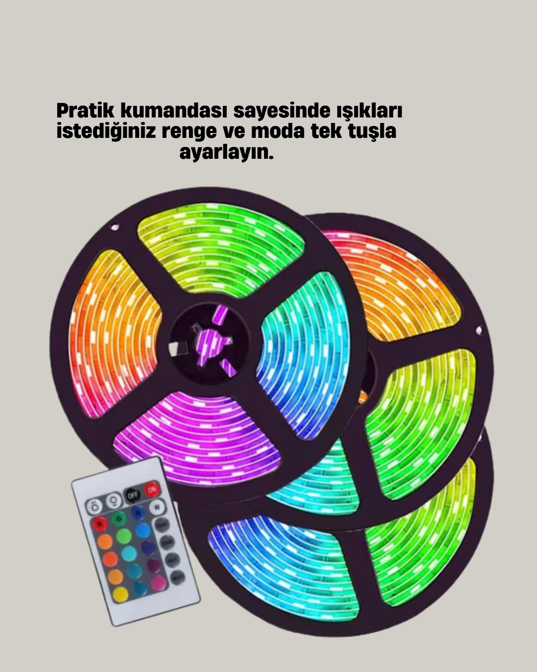 Kumandalı Suya Dayanıklı LED Şerit 5 Metre USB Enerjili