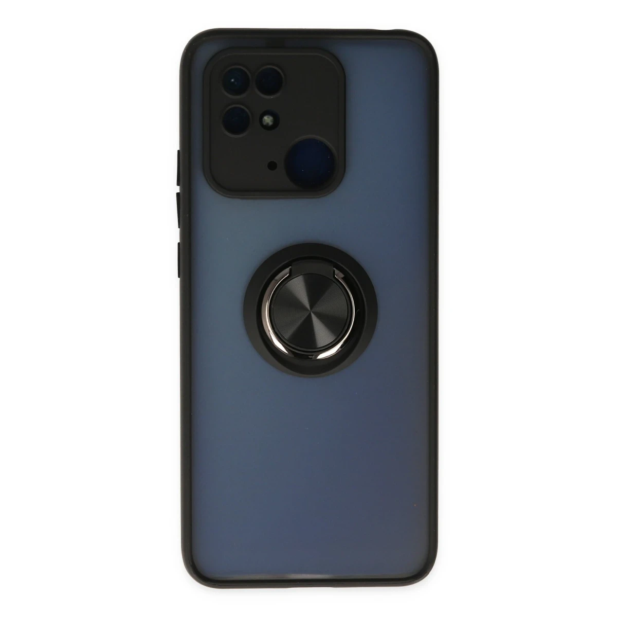 Xiaomi Poco C40 Kılıf Montreal Yüzüklü Silikon Kapak - Siyah