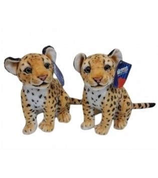 Küçük Kahverengi Leopar 25 cm Oturan Figür Dekorasyon