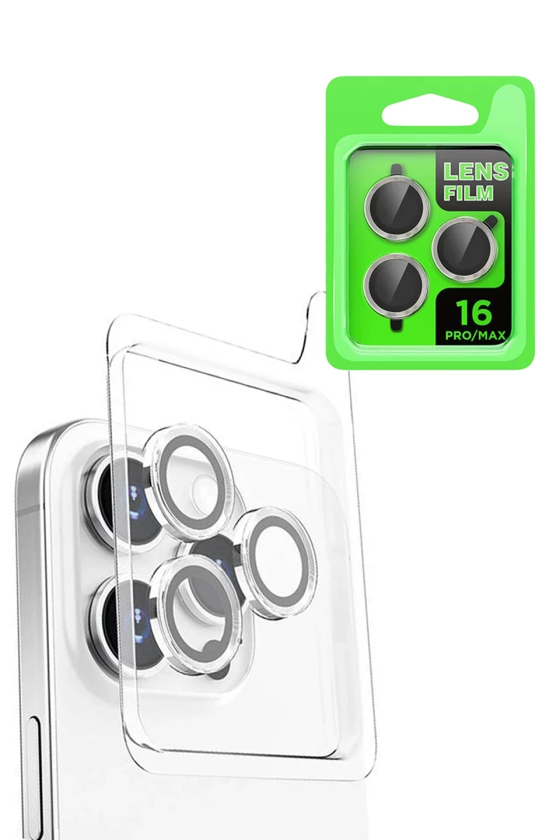 Apple iPhone 16 Pro Max Uyumlu Raze Metal Kamera Lens - Beyaz