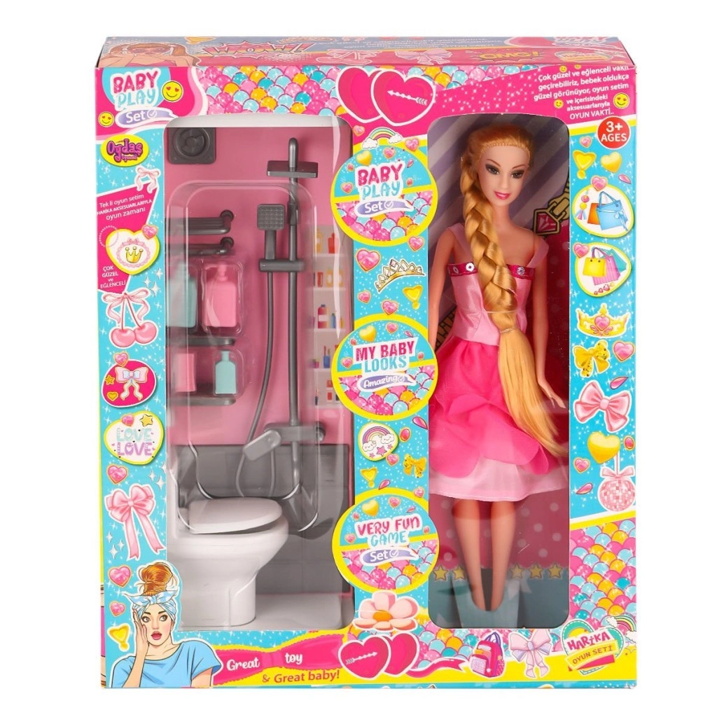 Eğlenceli Bebek ve Banyo Oyun Seti - 1 Adet