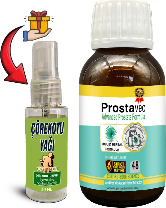Prostavec 1 Kutu Erkeklere Özel Likit Formül 50 M Şurup + Çörek Otu Masaj Yağı 30 ml