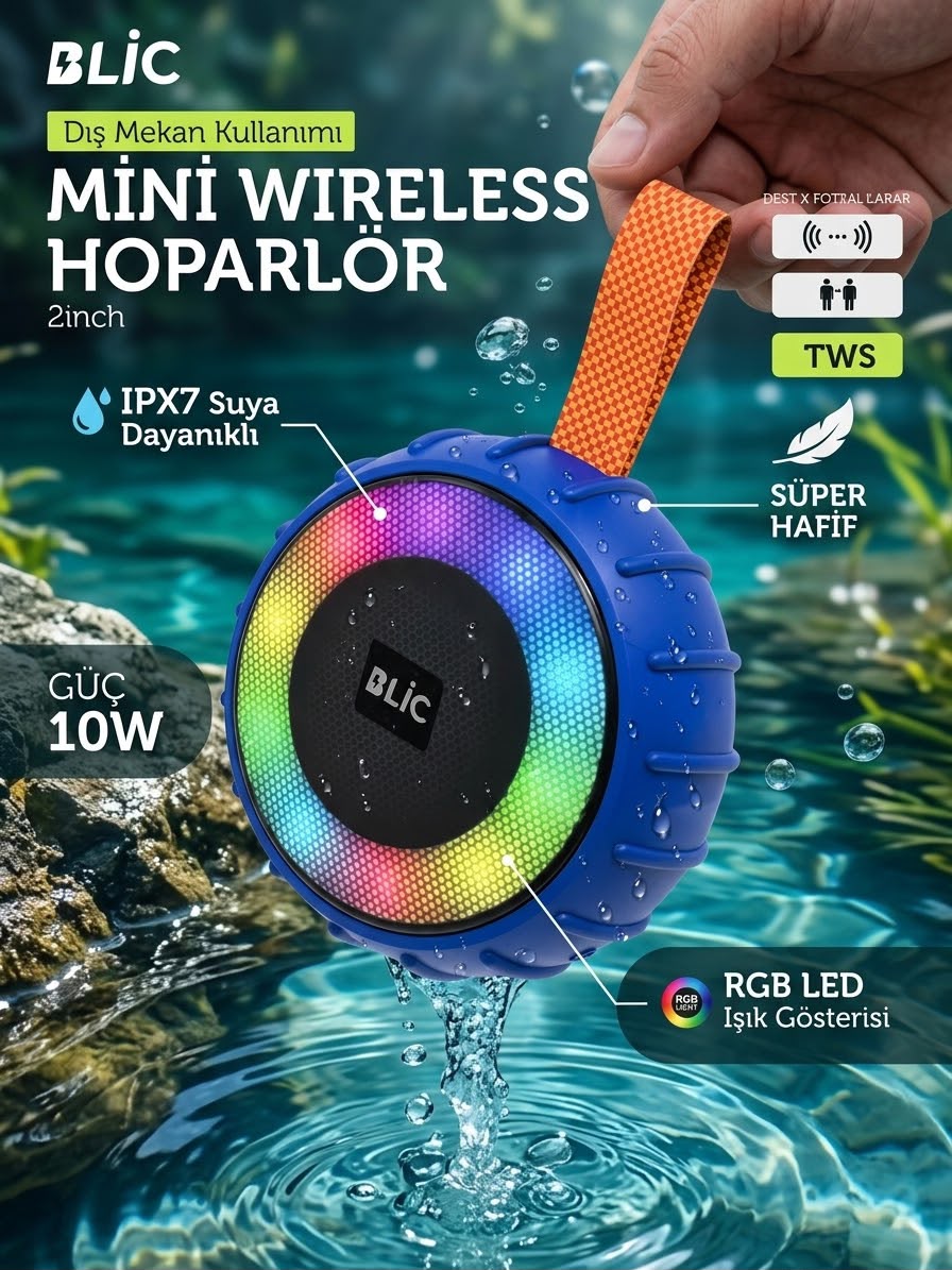 Blic 10W Mini Taşınabilir Bluetooth Hoparlör