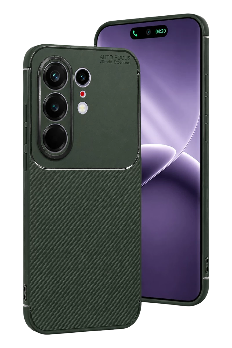 Tecno Camon 50 Pro 5G Uyumlu Auto Focus Karbon Kapak - Koyu Yeşil