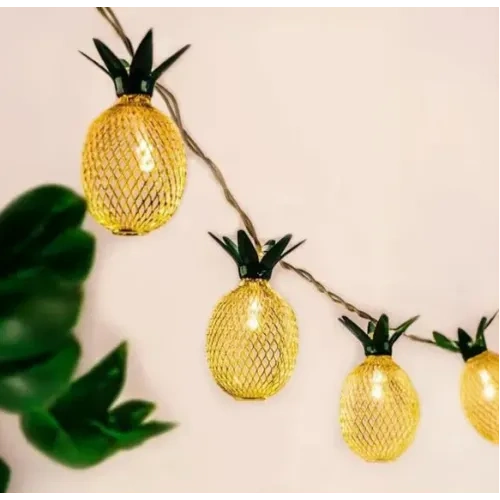 Ananas Figürlü 10 LED Işık 2 Metre Pilli Dekorasyon