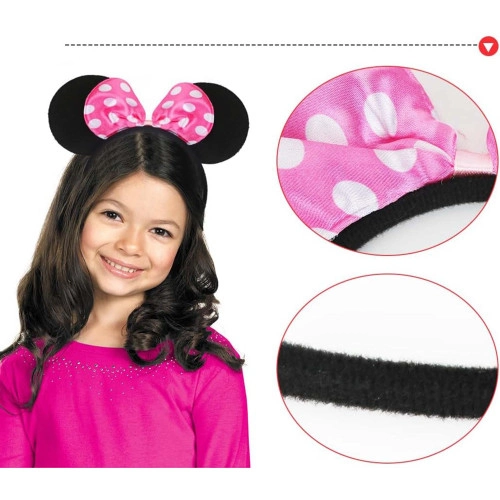 Minnie Mouse Tasarımlı Pembe Fiyonklu Kulak Tacı