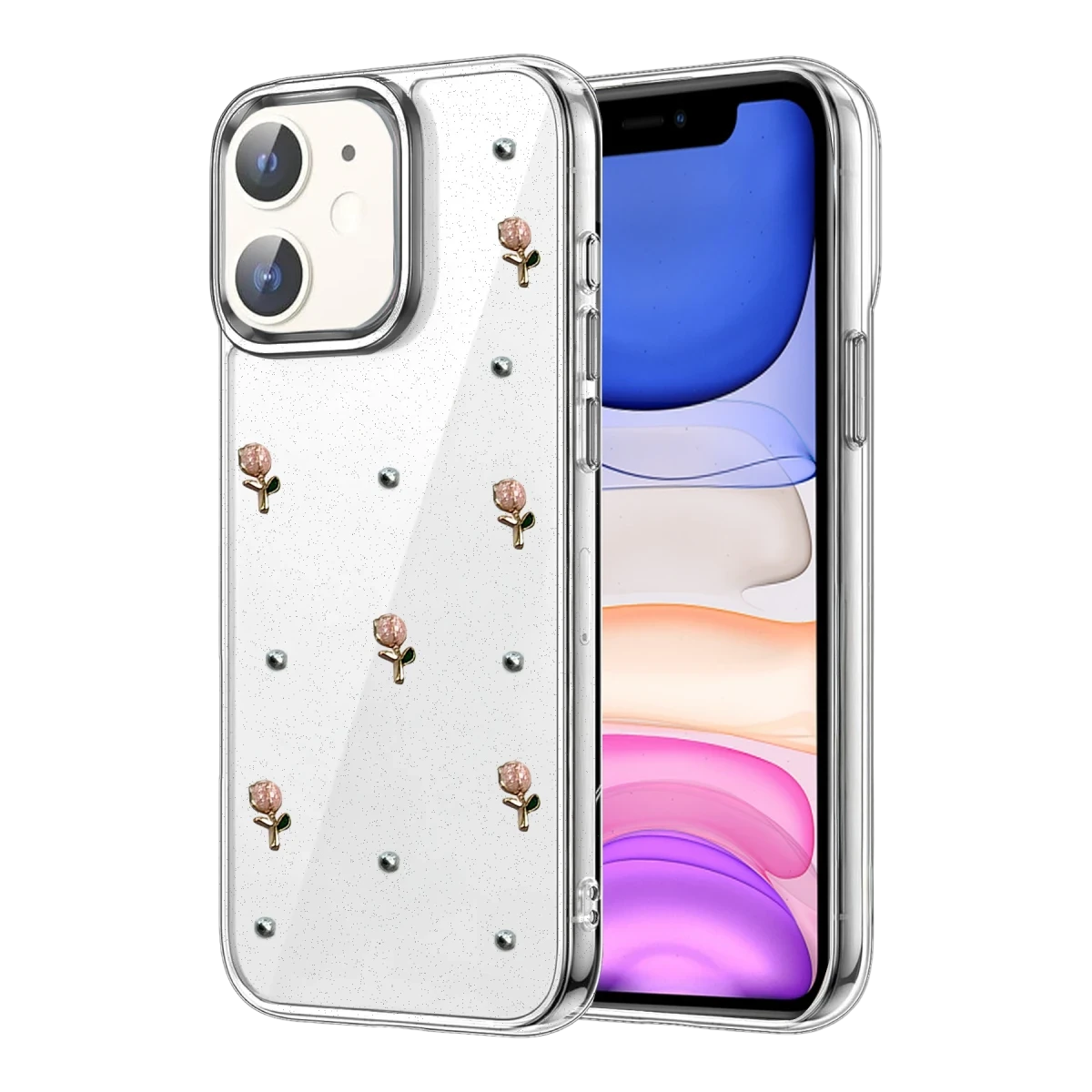 Apple iPhone 12 Fiyonk Desenli Kapak - Desen 6