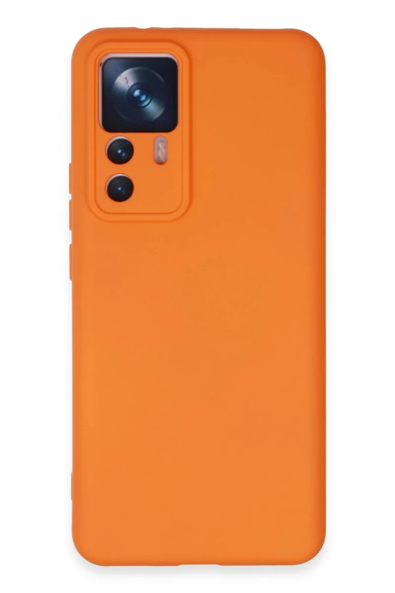 Xiaomi Mi 12T Pro Uyumlu Kılıf Nano içi Kadife Silikon - Turuncu