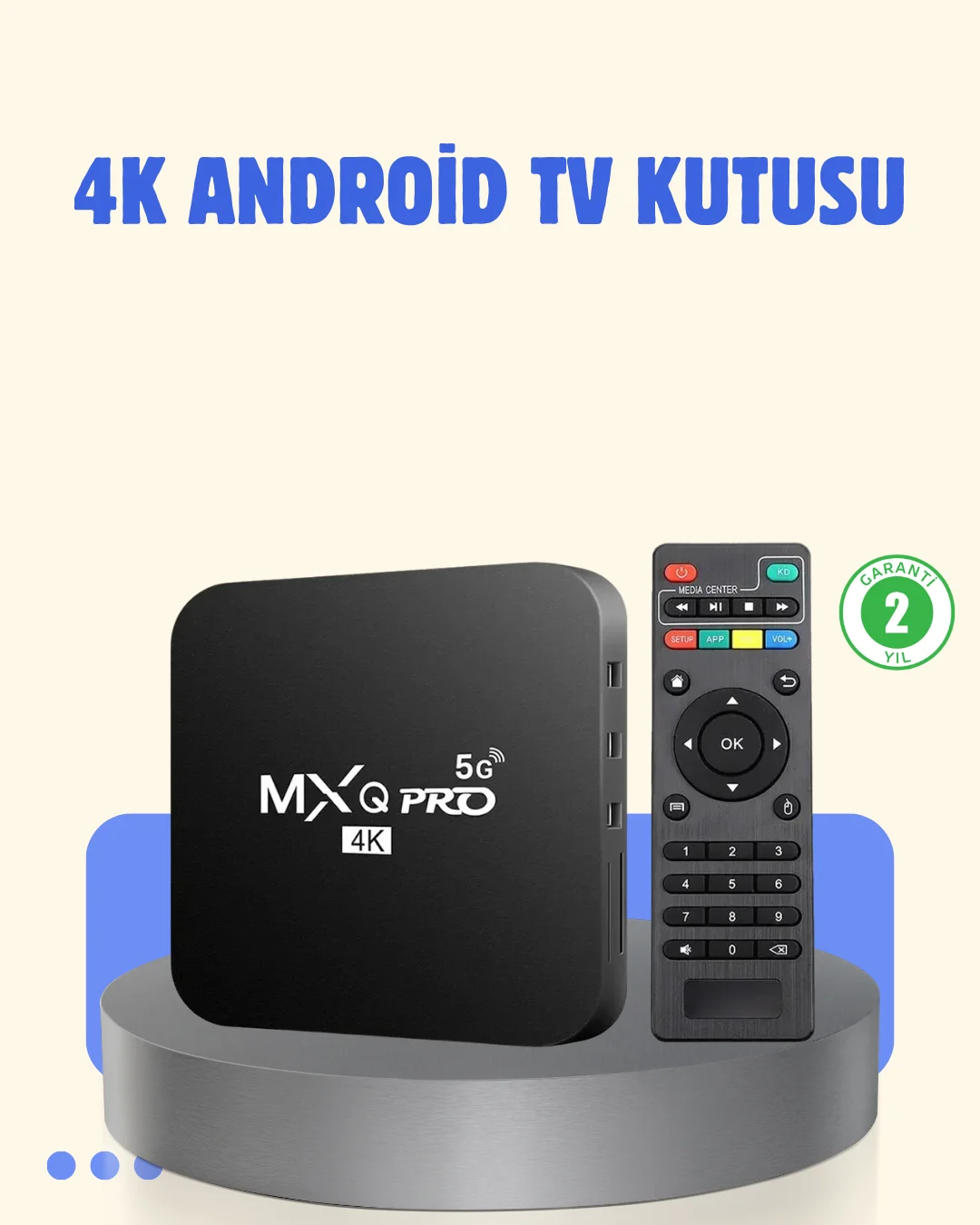 4K Android TV Box – 2GB RAM 16GB ROM, Hızlı Wi-Fi Bağlantılı Akıllı Medya Kutusu