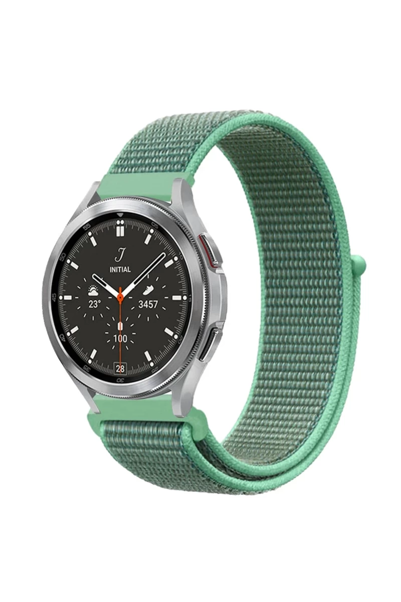 Watch 22mm Uyumlu Hasırlı Cırtcırtlı Kordon - Turkuaz1