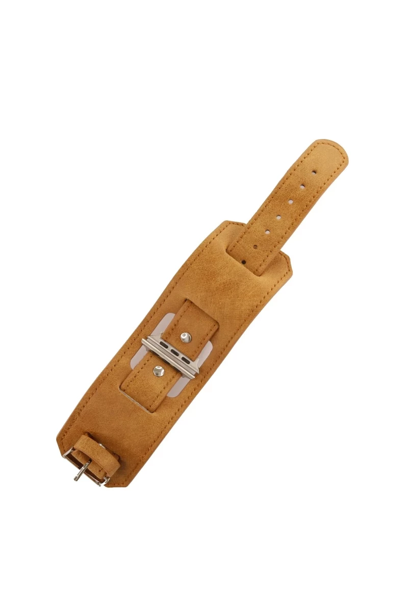 Apple Watch 42mm Uyumlu NL17 Deri Kordon - Taba