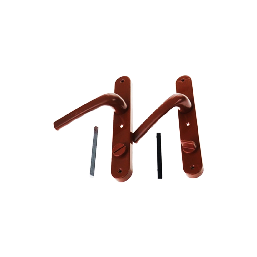Kilitli Kahve Rengi PVC Kapı Kolu - Banyo ve WC Kullanımı