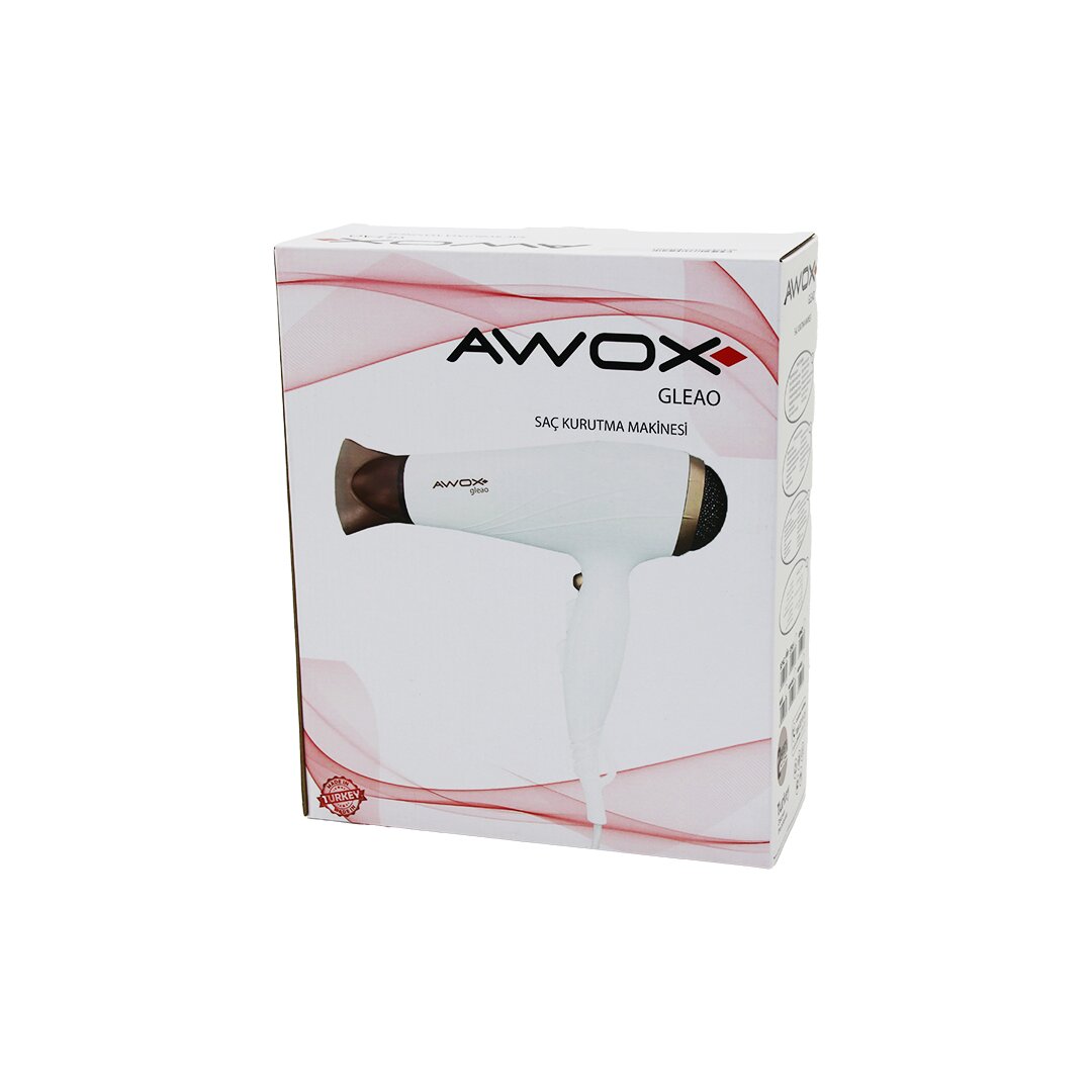 Awox Gleao Beyaz Saç Kurutma - Fön Makinesi Soğuk Üfleme 2 Kademe Fan - 3 Kademe Sıcaklık 1700-2000W
