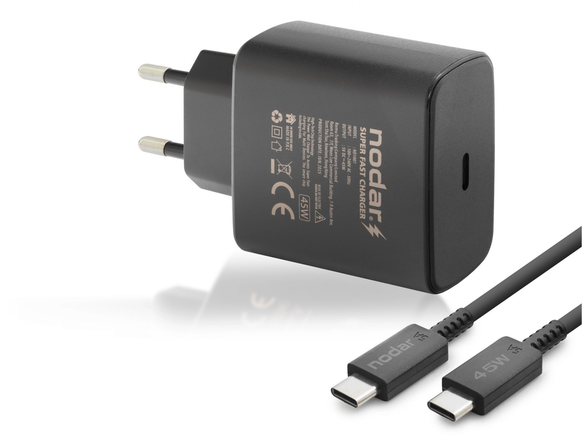 Hızlı Şarj Seti 45W Type-C Adaptör ve 1 M Kablo